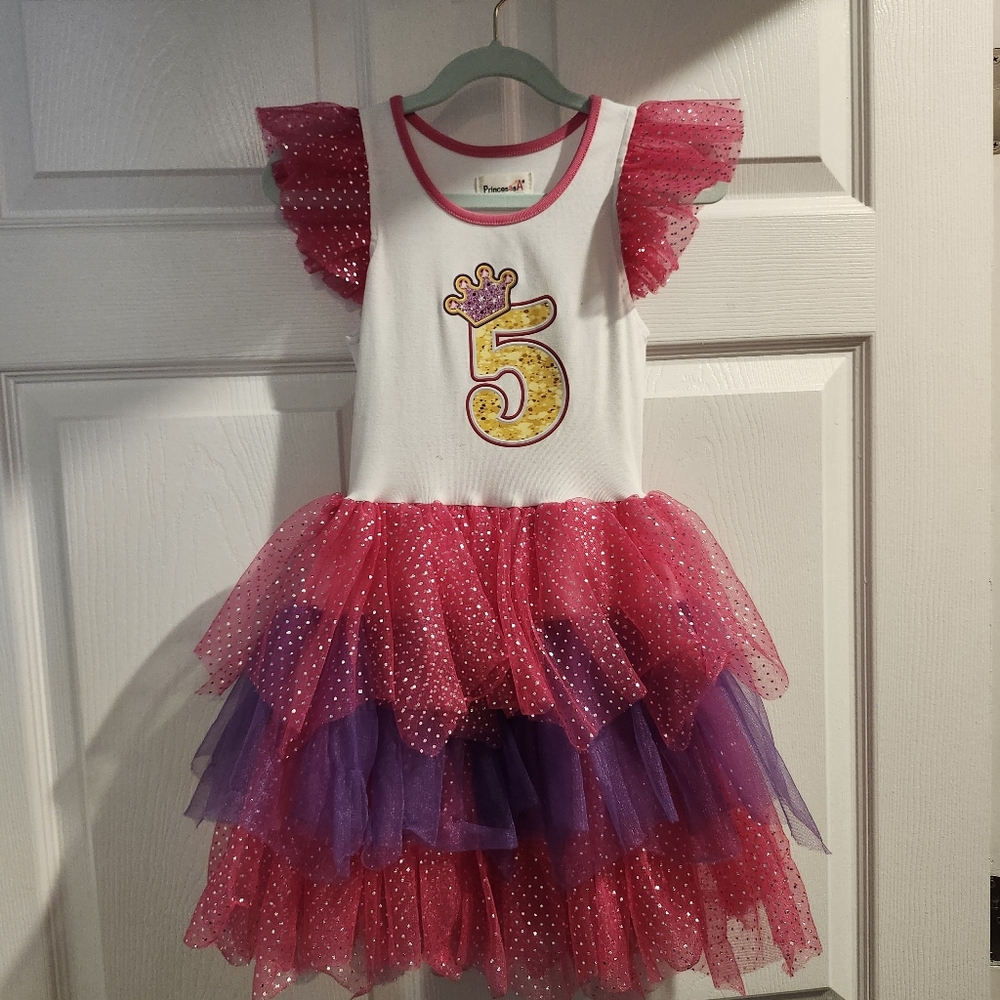 Prince Dance Dress in Pink and Purple with Tulle Skirt